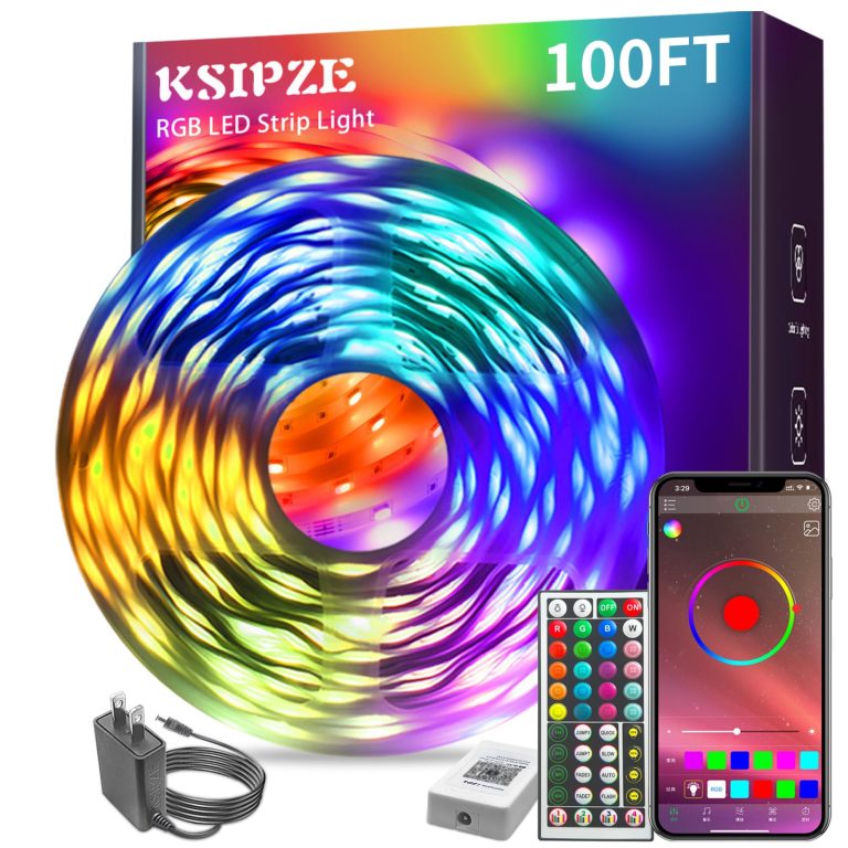 KSIPZE 100ft Led Strip Lights RGB Music Sync Color Changing