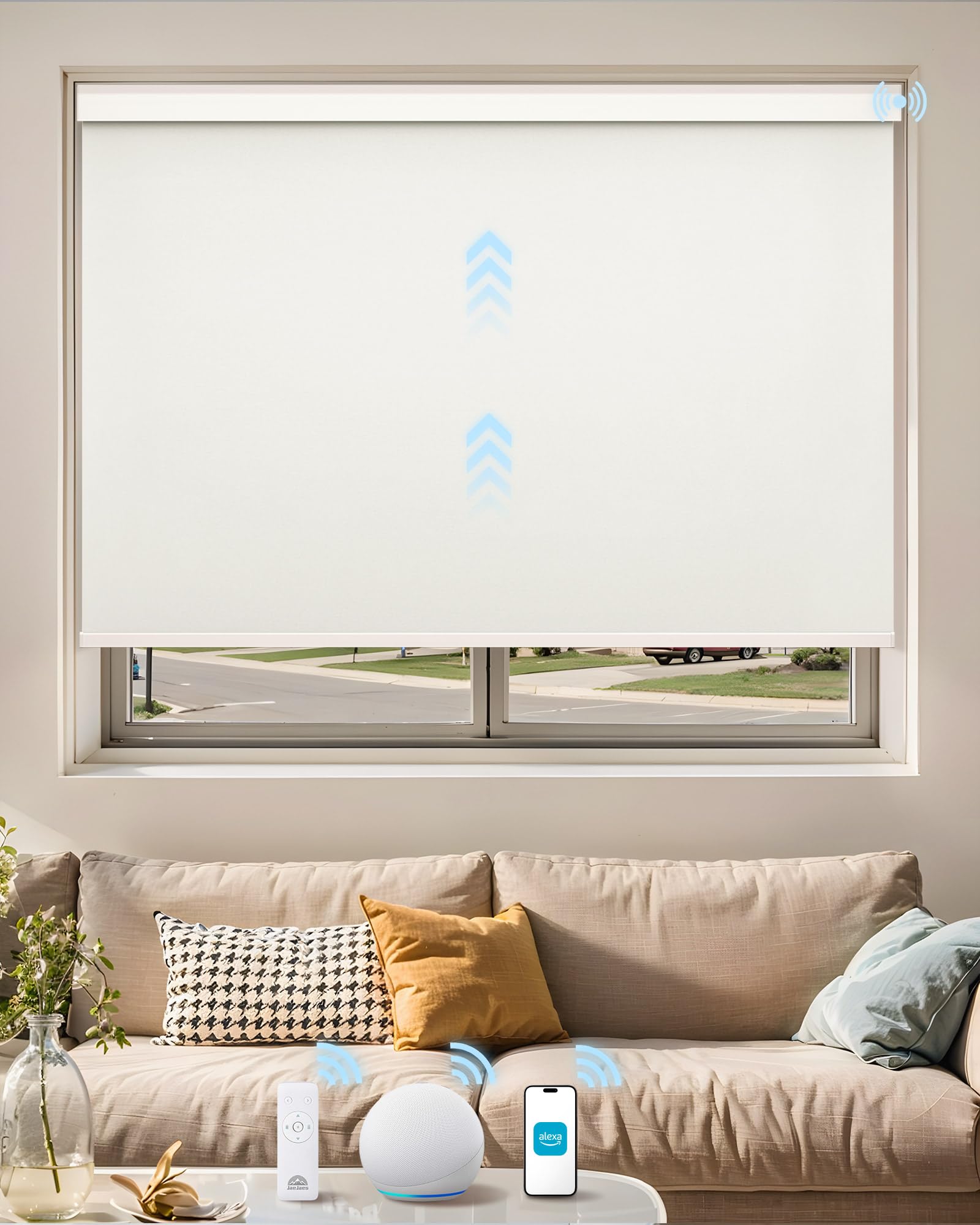 JaeJaes Motorized Roller Shades with Remote Control