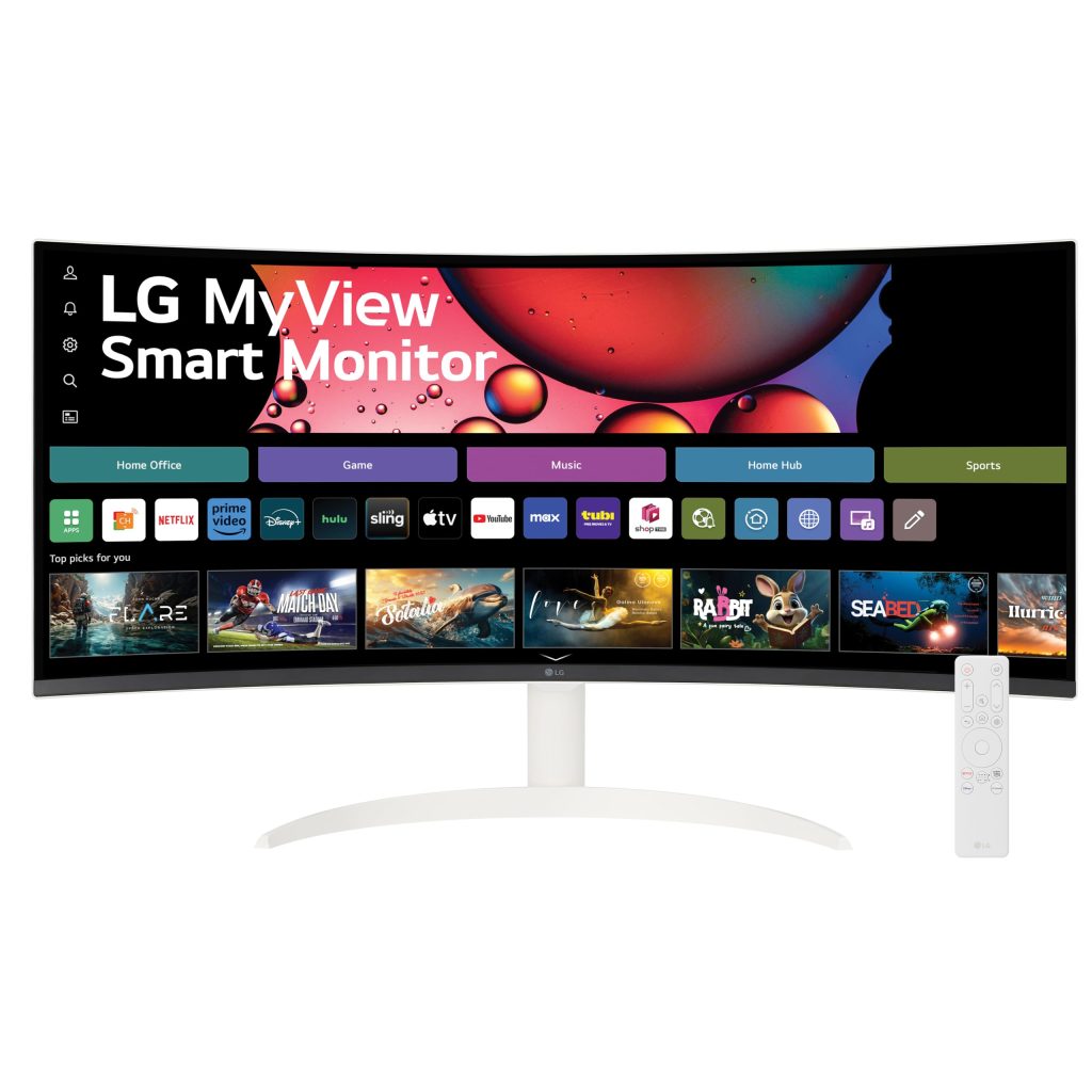 LG 34SR60QC-W 34-inch QHD Curved MyView Smart Monitor