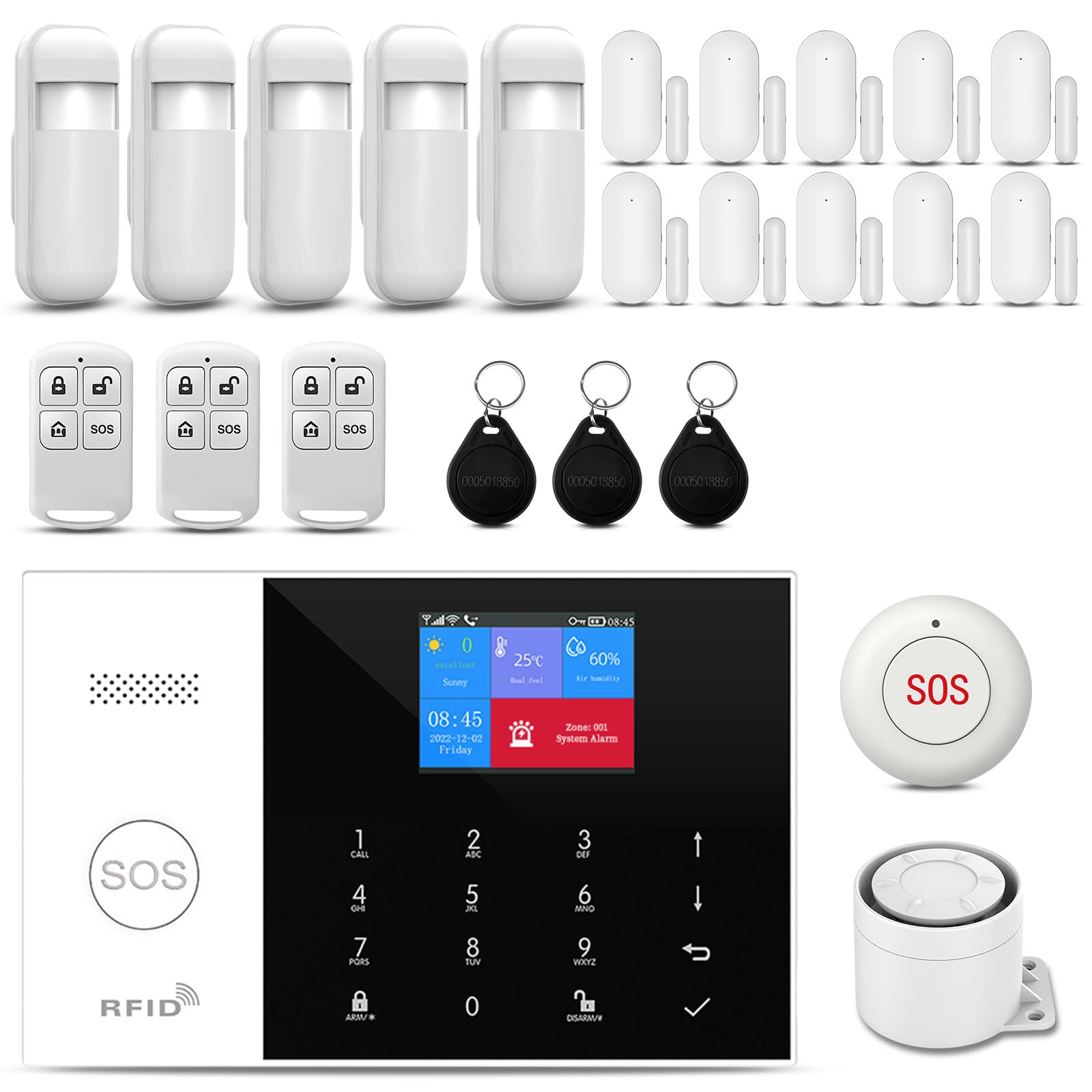 PGST Wireless Home Alarm System 24-Piece Kit