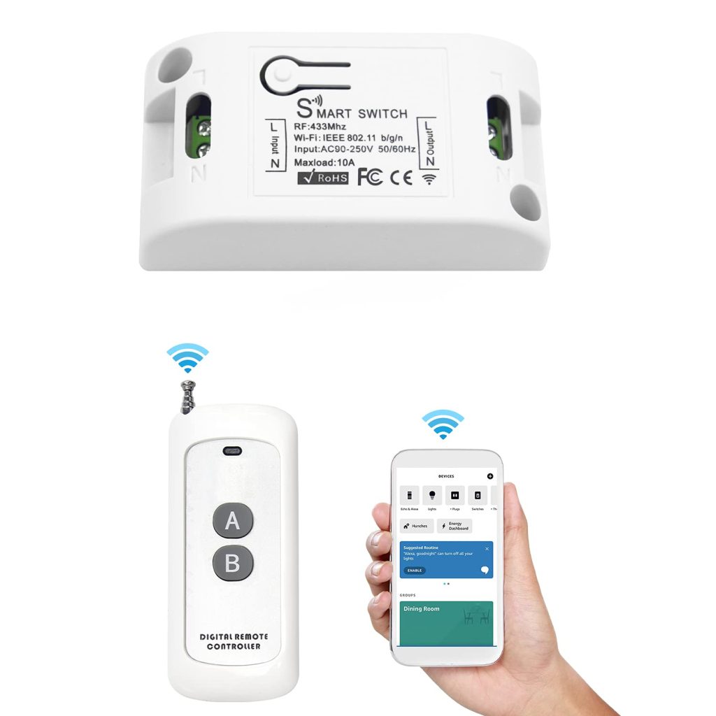 RODOT 10A Basic Wi-Fi Wireless Smart Switch